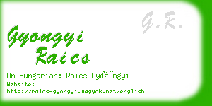 gyongyi raics business card